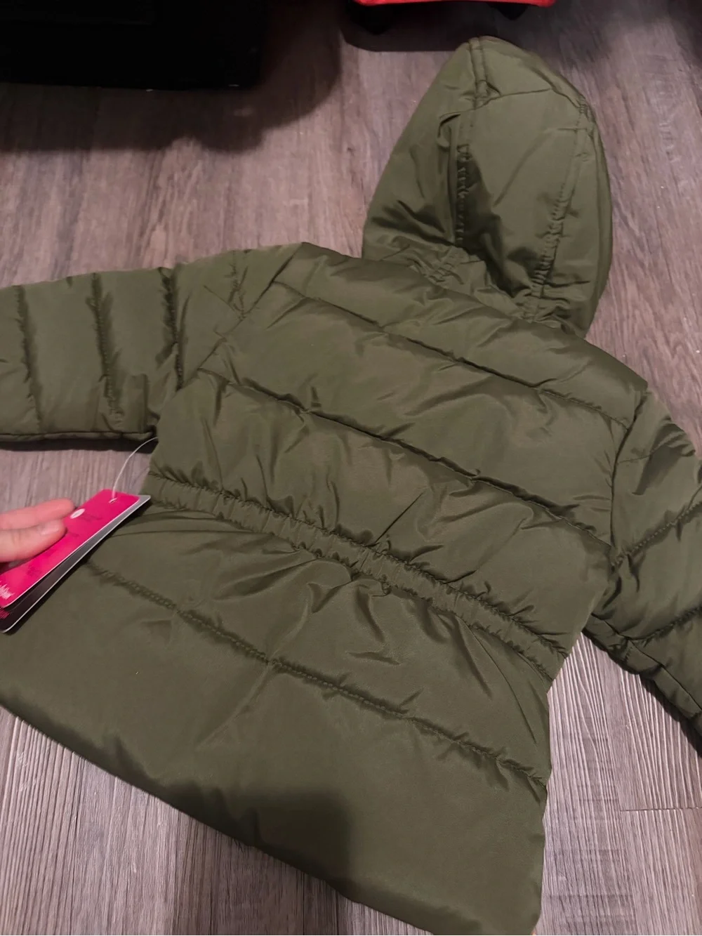 Pink Platinum Olive Hooded Puffer Coat- 12 month- nwt